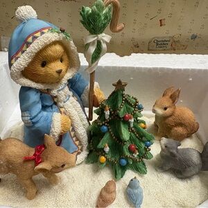 Cherished Teddies Cream and Red Decor Box 182966 . 1996 brand new in box